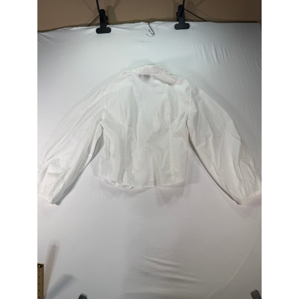 GAP White Cotton Button Down Puff Sleeve Blouse‎ Women's Size XS Classic Minimal - Picture 8 of 8